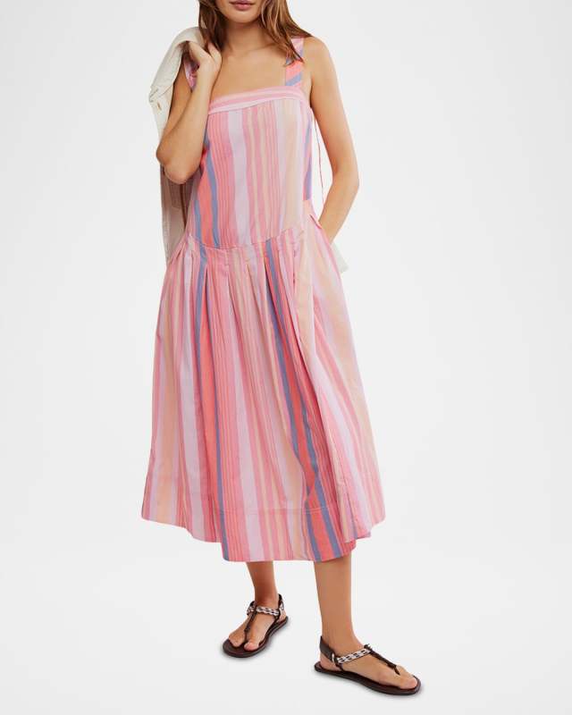 Primavera Striped Midi Dress